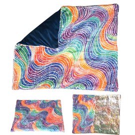 Weighted Lap Pad for Kids – 20”x17”, 5lbs – Sequin Sensory Blanket for Tactile Stimulation – Calming Aid & Autism Sensory Tool