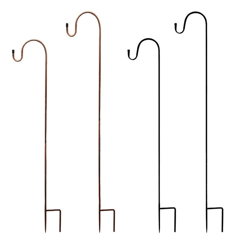 Outdoor Shepherd Hook Mopping Hook 2 Claw Base Height Adjustable