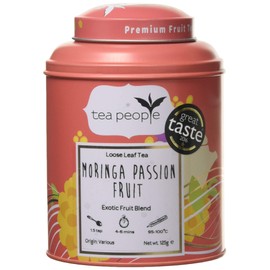 Tea People Moringa Passion Fruit, 125 g Loose Tea in a Tin Caddy, MPF-125g