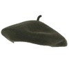 ZAKIRA Plain Wool Beret Hat for Men and Women, olive