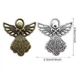 Honbay 40 colgantes de ángel, aleación antigua, adornos de ángel, para collares, pulseras, pendientes, joyería y manualidades
