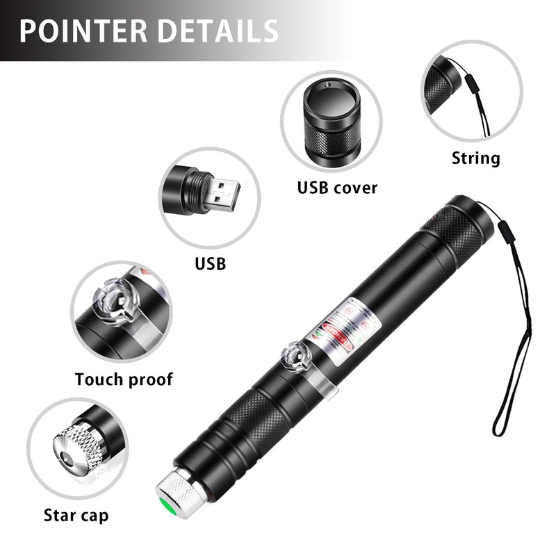 Red High Power Laser Pointer Long Range Rechargeable For Cats