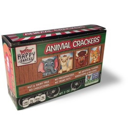 Happy Snacks Animal Crackers - Non GMO Plant Based Ingredients, Animal Crackers Snack Packs, Nut & Peanut Free, Fortified with Essential Vitamins & Minerals, No Artificial Ingredients - 2 Oz Box (Pack of 12)