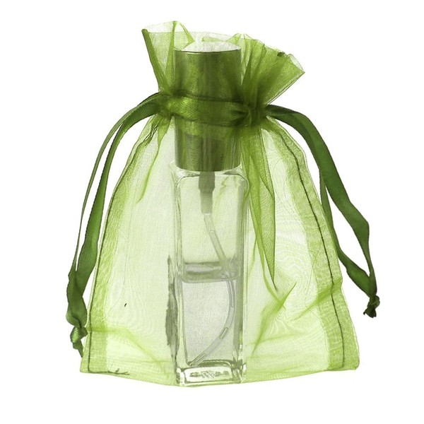 Sheer Organza Favor Pouch Bags, 12-Pack (5" x 6.5", Sage Green)