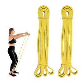 SSuirk Pull Up Assistance Bands - Resistance Bands for Exercise, Strength Training, Muscle Stretching - Set of 2 for Men & Women, 15 lbs Resistance - Ideal for Powerlifting, Yoga, Home Gym Workouts