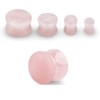 Pierced Owl Rose Quartz Natural Stone Double Flared Plugs, Sold