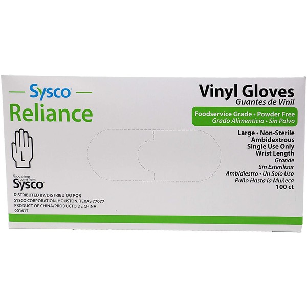 Sysco New Disposable Vinal Gloves Large 100 Per Box…