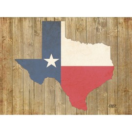 TX Texas State Flag Cutout on Wood Design Glass Cutting Board Decorative Texan Lone Star Design