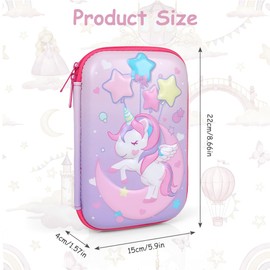 OFFCUP Pencil Case, 3D Eva Cute Pencil Case, High Capacity Pencil Pouch Waterproof Pencil Bag with Practical Zip, School Supplies Stationery Set for Kids Girls School Christmas Gifts (Unicorn)