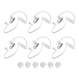 sourcing map Ear Piece Headset Earpiece Agent Secret Earpiece Costume Prop with Earbuds, Replacement Acoustic Tube for 2-Way Radio Audio Headsets, Pack of 6