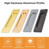 MOROBOR Self-Stick Rectangular Sliding Door Pulls, 2pcs Aluminum Alloy Flush