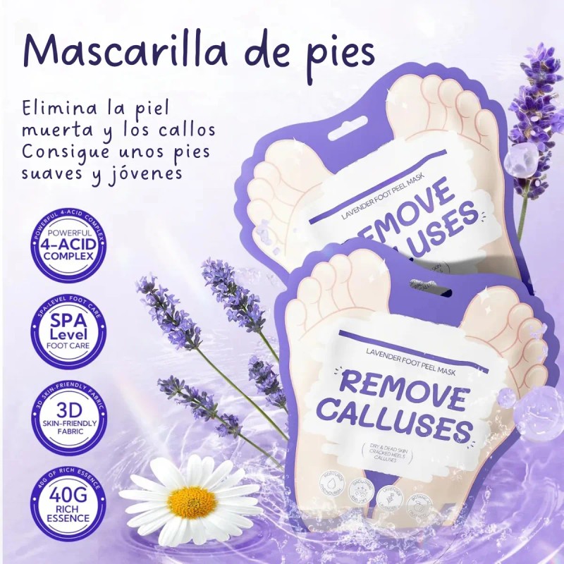 Mascarilla Exfoliante De Pies Elimina Piel Muerta Talones F