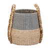 Household Essentials Cattail and Paper Terra Basket, Natural and Gray