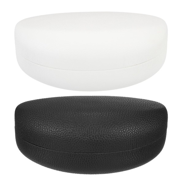 QUARKZMAN 2 Stück Brillenetui Hardcase, Lederstoff Sonnenbrillen Etui Schwimmbrillenetui, Universelles