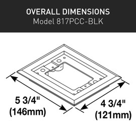 Legrand Wiremold 817PCC-BLK OmniBox/Modulink Single Gang Rectangular Plastic Carpet Flange, Black (1 Pack)