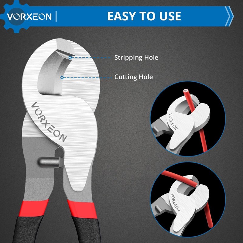VORXEON Cable Cutter 10inch Heavy Duty Large High Leverage Cutter
