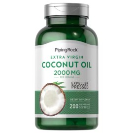 Piping Rock Coconut Oil (Extra Virgin) 2000 mg (per serving), 200 Quick Release Softgels