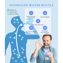 Hydrogen Water Bottle, Portable Hydrogen Water Generator Bottle, USB Charging Cup for Hydrogen Rich Water, 420ml Water Ioniser Bottle, Hydrogen Rich