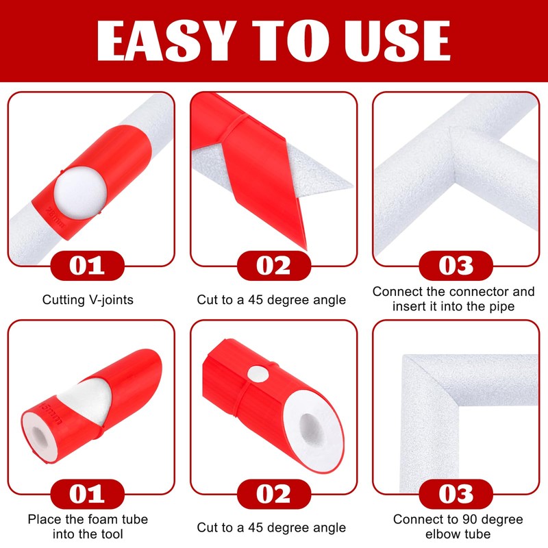 LYPPUL Pipe Lagging Insulation Foam Cutter Tool for 15mm, 22mm,