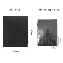 Trading Cards Albums 540 Pockets Transparent Trading Cards 30 Pages 18 Pocket Blank Portfolio Folder Card Holder with Waterproof Black Book Cover