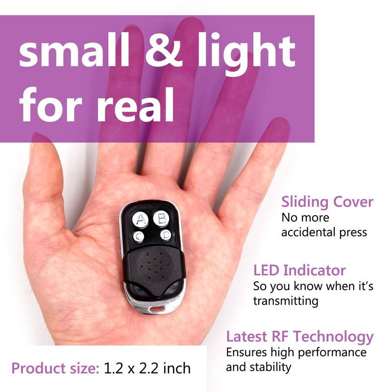 Solidremote Keychain Garage Door Opener Remote, for Chamberlain, LiftMaster, Craftsman