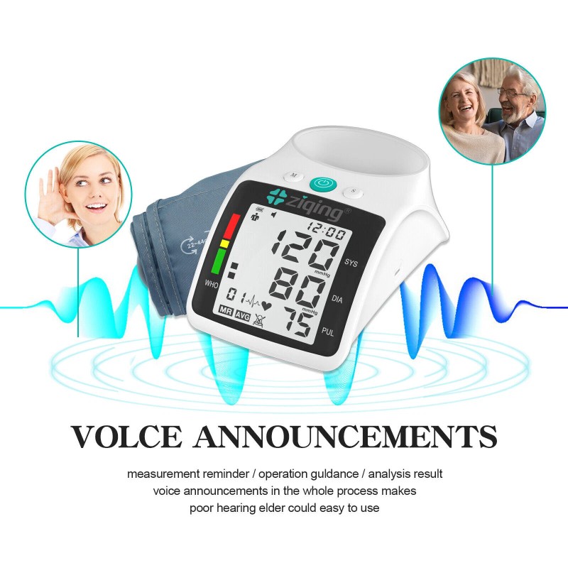 ZIQING Automatic Upper Arm Blood Pressure Monitor Digital Machine Meter