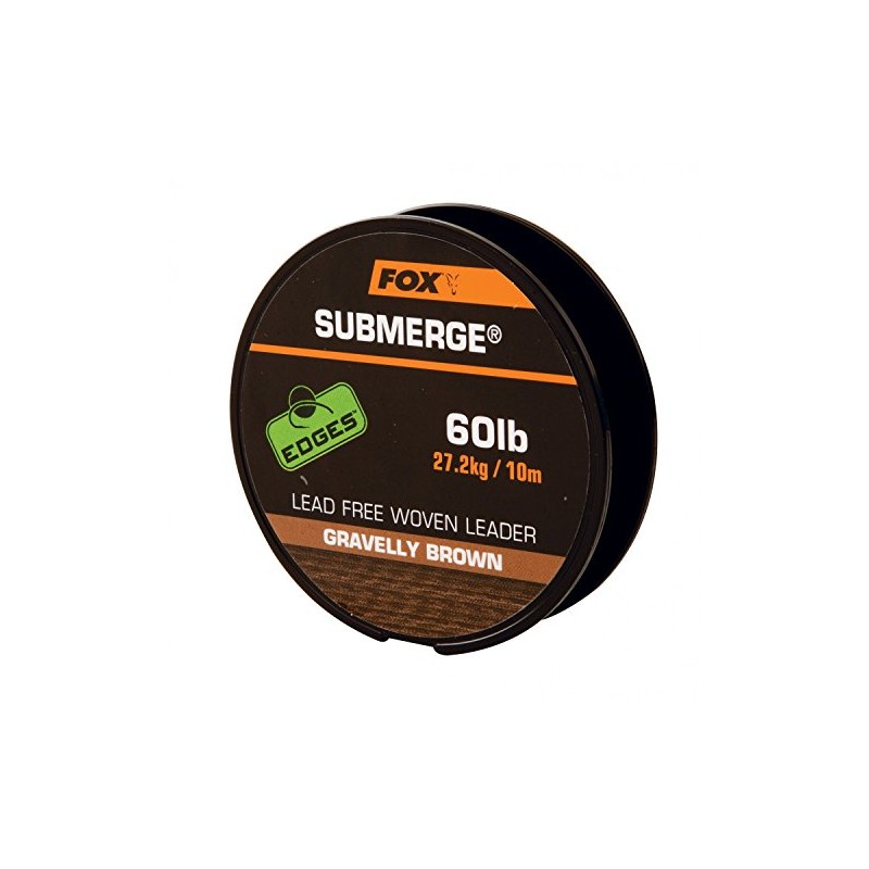 Fox Edges Submerge Unleaded Leadcore Leader Material (Gravel Brown, 60lb)