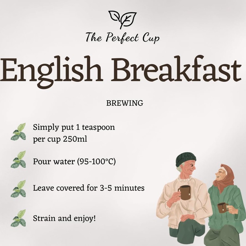 English Breakfast Tea Black Loose Leaf Tea (100g) Premium Blend