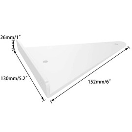 White Shelf Bracket , 2 Pcs 6" ,Shelf Supports - Hidden Brackets for Floating Wood Shelves - Concealed Blind Shelf Support – Screws and Wall Plugs Included