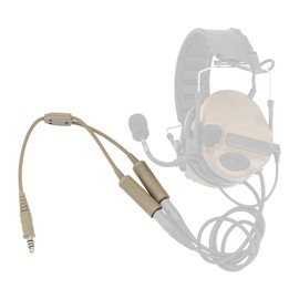 HEARFALCOM Tactical Dual Pass to Single Pass Cable Headset Adapter Compatible with Comtac SORDIN Tactical Headset for Hunting Shooting (DE)