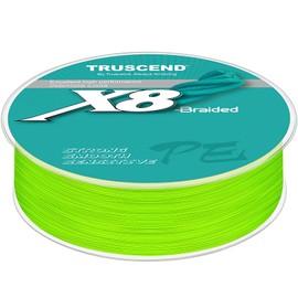 TRUSCEND X8 Braided Fishing Line,Upgrade Spin Braided Fishing Line,Smooth Ultra Thin Braided Line,Fishing Wire Super Strength and Abrasion Resistance,No Stretch,Low Memory 6lb-300yds