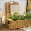 The Basket Lady Long Narrow Pole Handle Wicker Basket, Large,