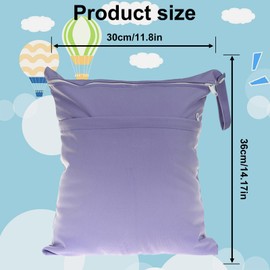 Pack of 4 Wet Bag, Waterproof Nappy Bag, Wet Bag, Nursery Large Changing Bag, Reusable Wet Bag with Zip for Baby Travel on the Go (Sky Blue + Grass Green + Purple + Pink), Sky Blue + Grass Green +