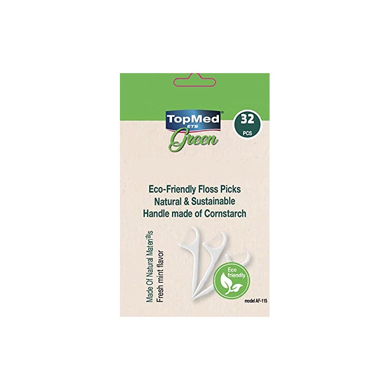 Flose Picks Natural & Sustainable Handle 32 Count