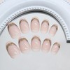 Press on Nails Medium Almond Fake Nails White French Tip