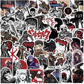 Yangsiw Berserk Stickers for Laptop, Cars, Phone, Water Bottle, Skateboard, Suitcase, Guitar, Pad, Cute Anime Vinyl Stickers, Waterproof, Scrapbook Stickers 50pcs …