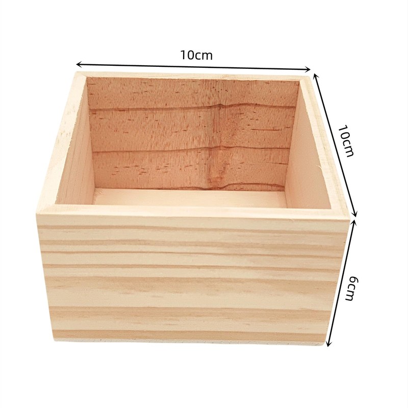 Anktily 4 Pieces Unfinished Wooden Boxes for Crafts, Small Square