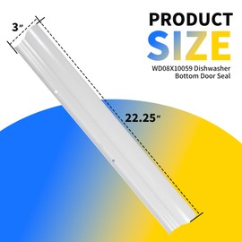 WD08X10059 Dishwasher Seal for Short Bottom Door Compatible with GE GLD5750N10CS EDW5000L00BB PDW7880V00SS, Dishwasher Door Seal Replace AP3860882 1168254 AH1018448 EA1018448 PS1018448