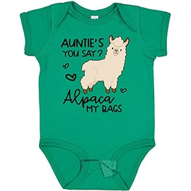inktastic Auntie's You Say Alpaca My Bags Baby Bodysuit Newborn Kelly Green 3aaa0