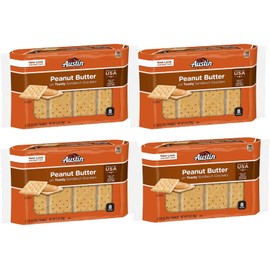 Austin, Toasty Round Crackers With Peanut Butter, 8 Count, 11.4oz Tray (Pack of 4)