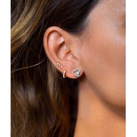 Earrings for Women, Heart Stud Earrings Dainty Hypoallergenic Cubic Zirconia Heart Studs│Sweet Love Heart Earrings Jewellery for Wedding Christmas│Sparkling Earrings Gifts