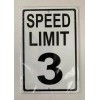 Speed Limit 3 mph Mini Metal Street Sign 6”x9” (NEW)