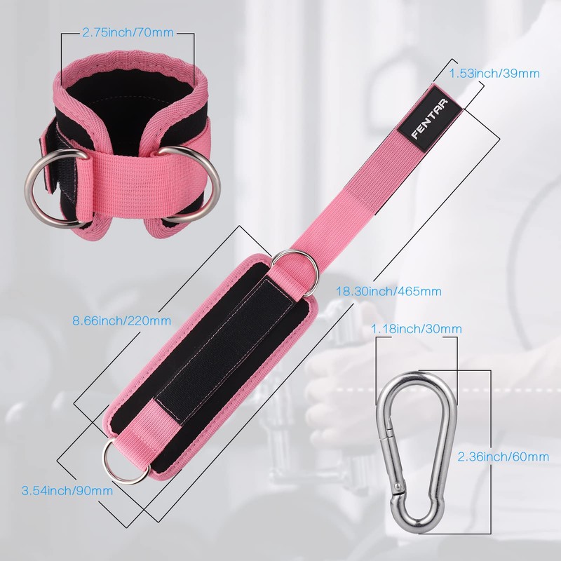 Fentar 2Pcs Adjustable Ankle Straps for Cable Machine, Comfortable Gym