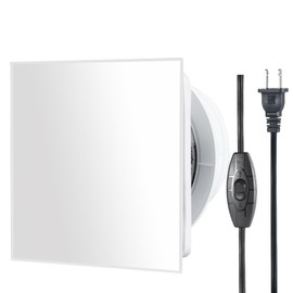 4inch Exhaust Fan, Glass Panel Window Wall Mount Air Vent Extractor Ventilation Fan w/Button Switch, Cord for Kitchen Bathroom Workshop Garage