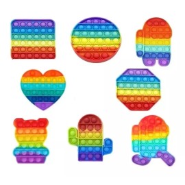 BOT Juego 8 Piezas Push Pop It Bubble Fidget Juguete Antiestrés