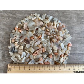WHOLESALE Natural Semi Tumbled Moonstone Mix Gemstone Chips, Crushed Mini Crystals, Undrilled Crystal Chips (Moonstone Mix, 0.25 Pound)