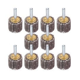 sourcing map 1.2 Inch Flap Wheels Shank Mounted Sanding Disc Abrasive Wheel 80 Grits 10 Pcs