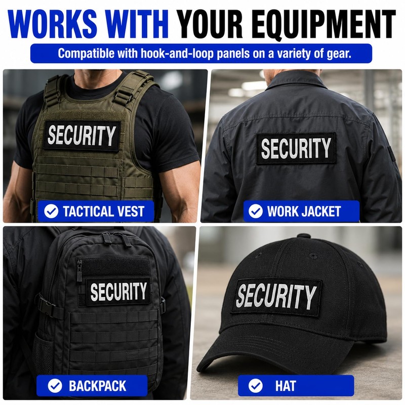 Mtgluk Security Patches 2 Pack, Hook and Loop Embroidered Patches,