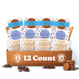 Love + Chew Soft Baked Vegan Cookies, Gluten Free, 7-10g Plant Based Protein Per Cookie, Healthy Snacks, Individually Wrapped Chocolate Cookies, Chocolate Lover Variety Pack, 12 Pack