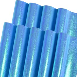 BEISHIDA Light Blue Iridescent Gift Wrapping Paper Rainbow Shiny Gift Wrap Paper, Glossy Packing Paper for Wedding,Birthday,Christmas Wrapping Paper,DIY Decorations-12 Sheets Folded 20inx28in